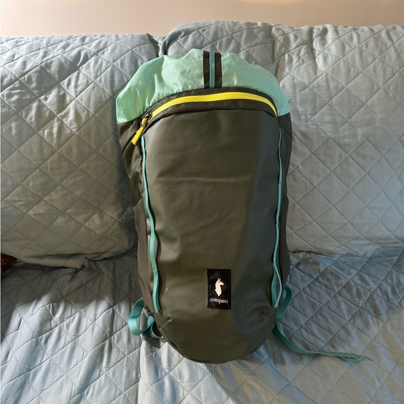 cotopaxi Handbags - Cotopaxi Olive Green and Mint Backpack with Yellow Accent